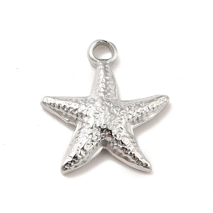 Stainless Steel Bedel Zeester Zilver kleur 15.5x14x3mm