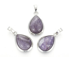 Natural Edelsteen bedel Amethist druppel 26x16~17x8~10mm