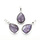 Natural Gemstone charm Amethist Drop 26x16~17x8~10mm