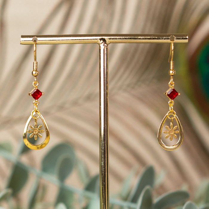 4 pieces Stainless Steel Drop Charm 17x11mm Gold Plated