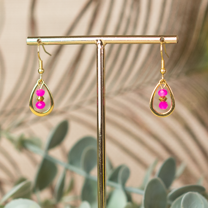 4 pieces Stainless Steel Drop Charm 17x11mm Gold Plated