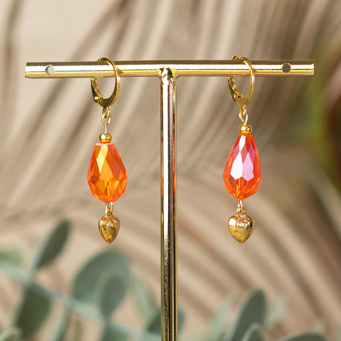 10 stuks Electroplate Druppelkralen Shine 15x10mm Oranje