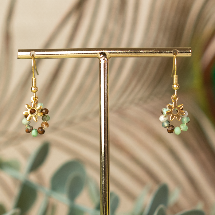 5320 Stainless Steel Bloem Bedel 8x11mm Gold Plated, 5 stuks