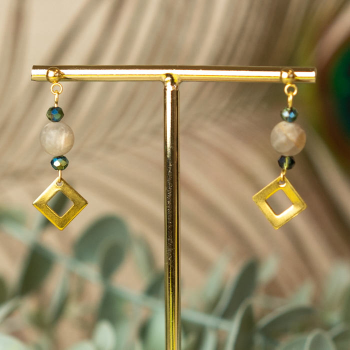 Natural Frosted Sunstone Gemstone Beads 8mm, strand 40 pieces