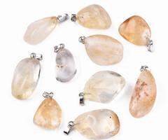 Natural Gemstone Citrine nugget Charm 21~40x11~21x6.5~19mm