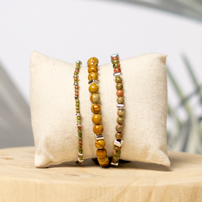 Natural Unakite Gemstone Beads 4mm, strand 80 pieces