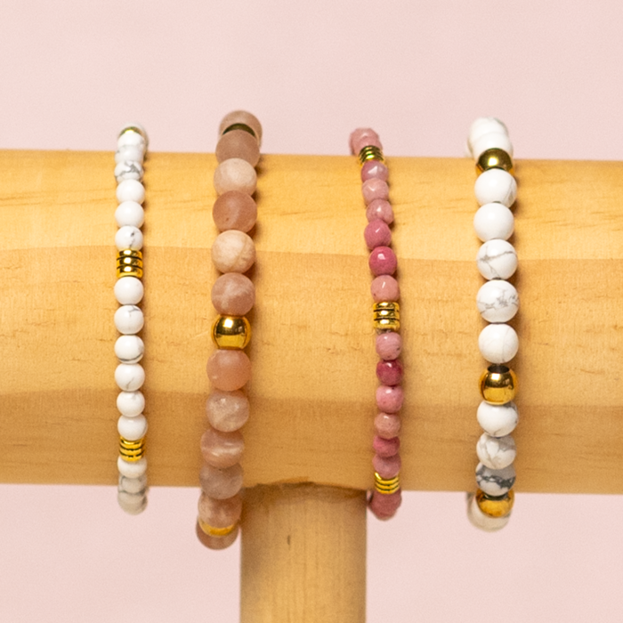 Natural Rhodonite Faceted Gemstone Beads 4mm, strand 80 pieces