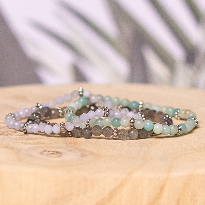 Natural Blue Lace Agaat Edelsteen Facetkralen 3.5~4mm, streng 100 stuks