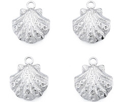 Stainless steel charm silver 17.5x15x3mm