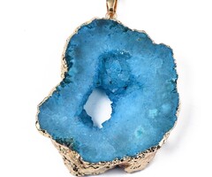 Gemstone Charm Dyed Druzy Agate 48~59x41~50x8~11mm