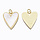 Natural Shell Charm Heart Gold Plated 21x17.5x2mm