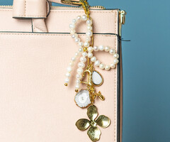 Bag Charm Making with Bow of Pearl Beads