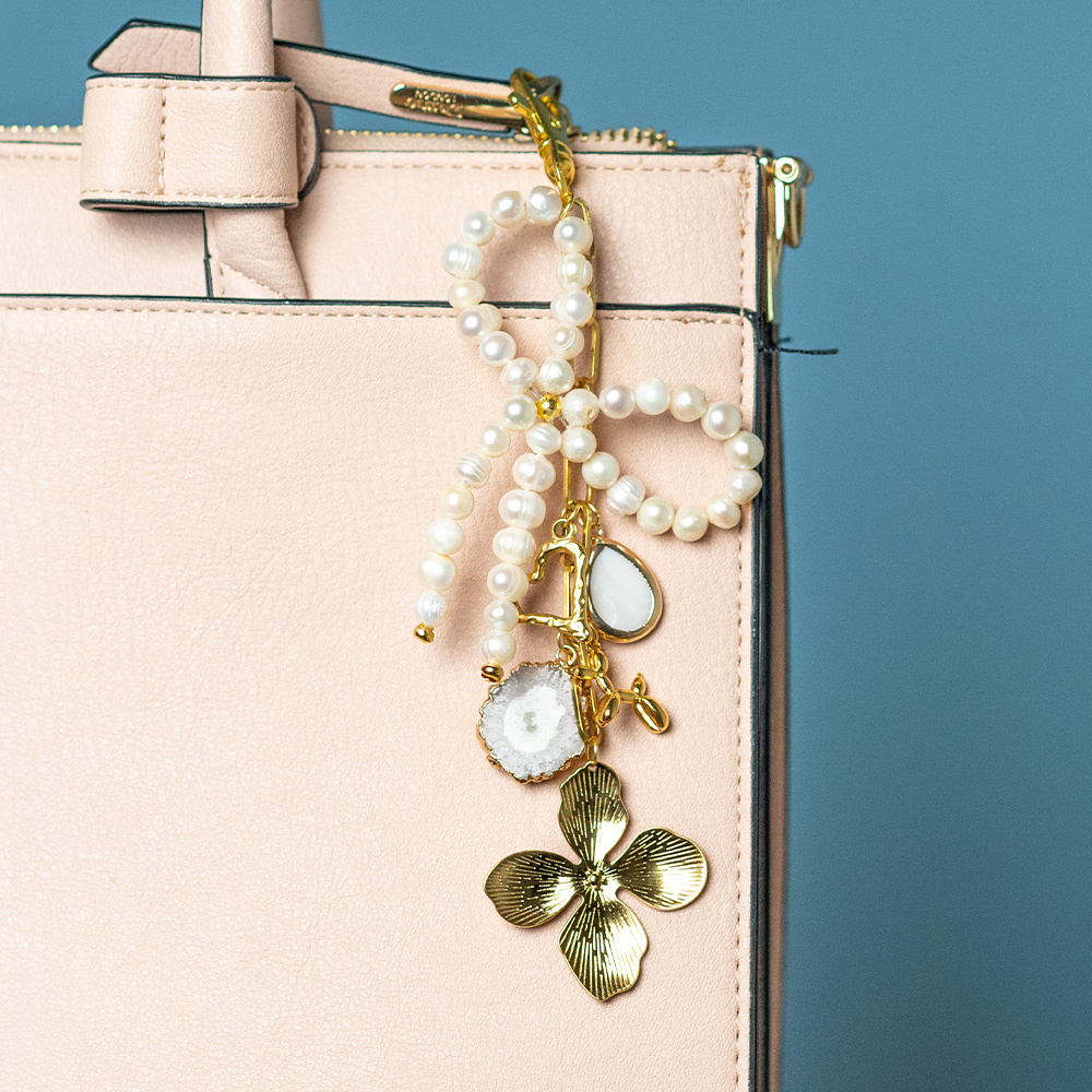 Bag Charm Making with Bow of Pearl Beads Inspi662