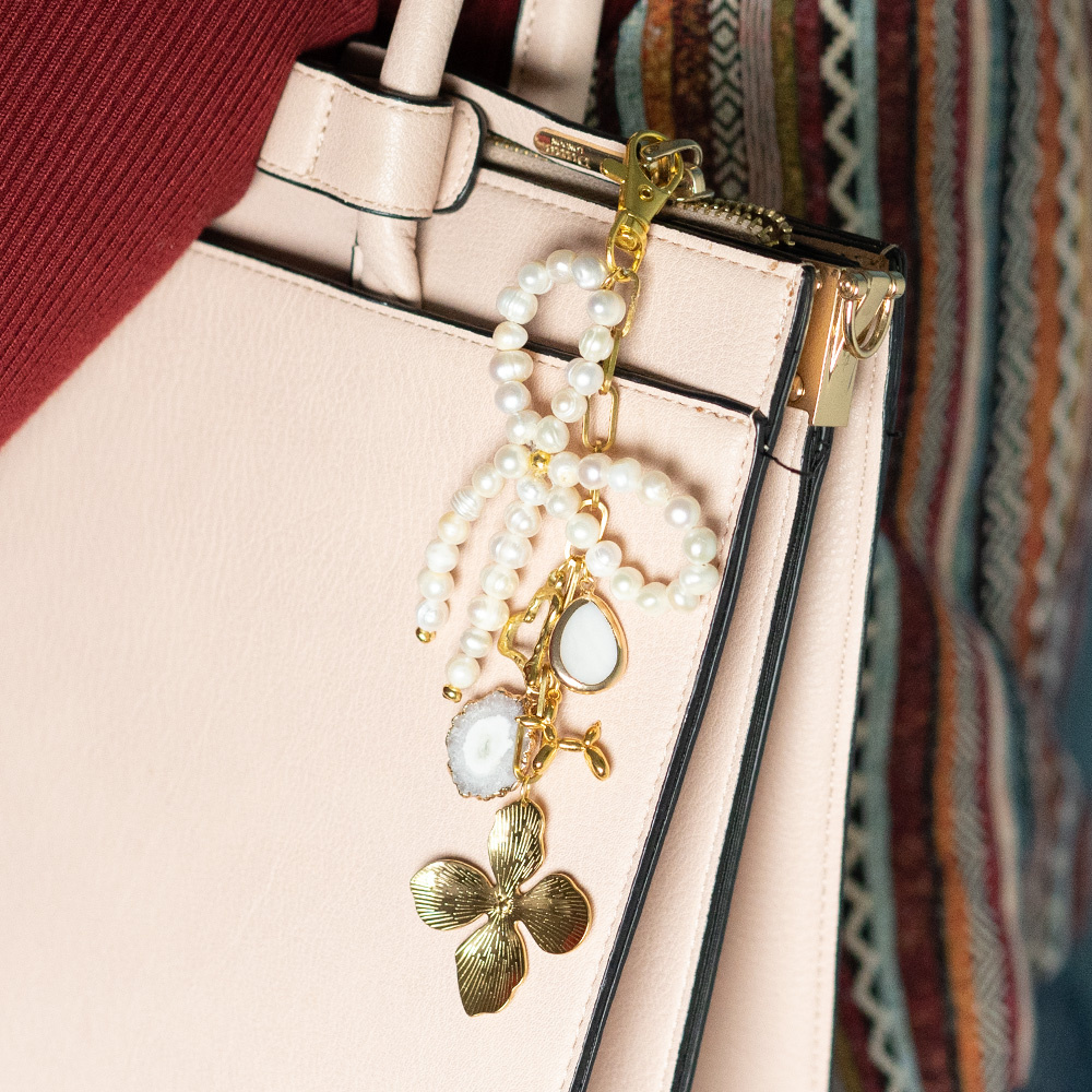 Bag Charm Making with Bow of Pearl Beads Inspi662