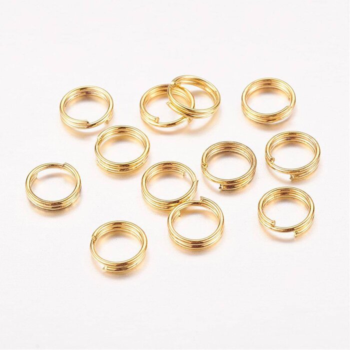 50 pcs 5mm split ring Gold Plated