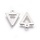 Stainless Steel Charm Triangle Silver color 12x9mm, 4 pieces