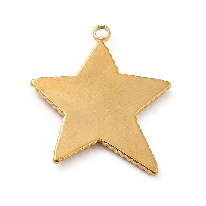 Stainless Steel Star Charm 19.5x18x2mm
