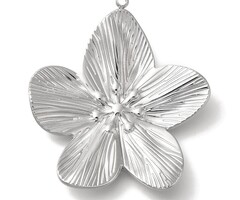 Stainless Steel Bloem Bedel Groot Zilver 34x31x4mm