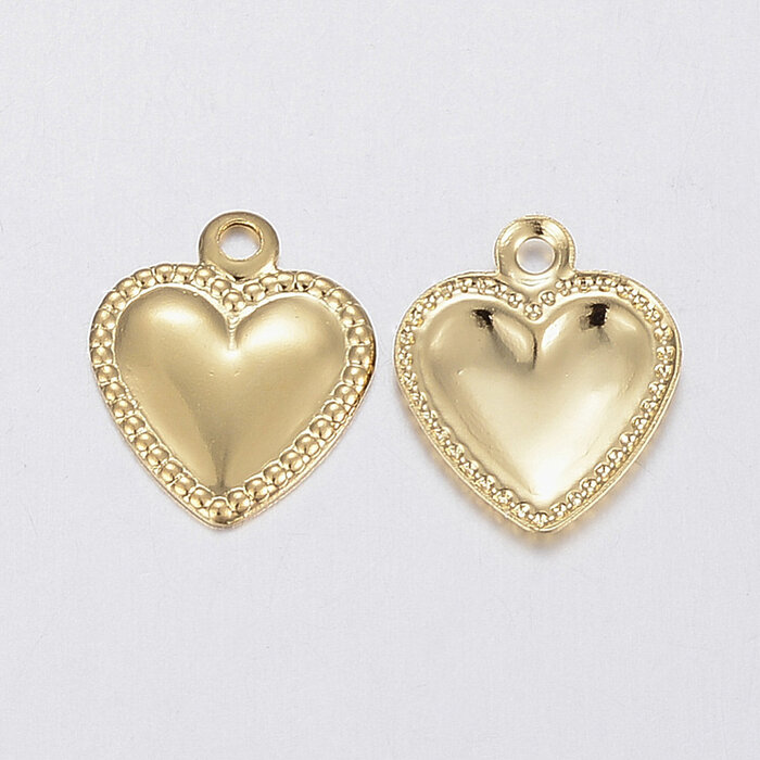 Stainless Steel Charm Little Heart 10x8x0.8mm