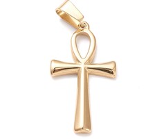 Stainless Steel Ankh Kruis Bedel 30x16x2mm