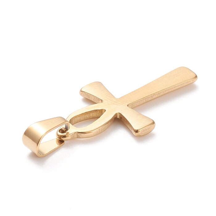 Stainless Steel Ankh Kruis Bedel 30x16x2mm