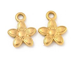 Stainless Steel Charm Flower 14.5x11.5x2.5mm