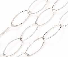 Stainless Steel Chain Paperclip Link 20x10x1mm Silver, 1 meter