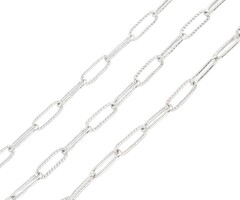 Stainless Steel Chain Paperclip Link Silver 12x4x1mm, 1 meter