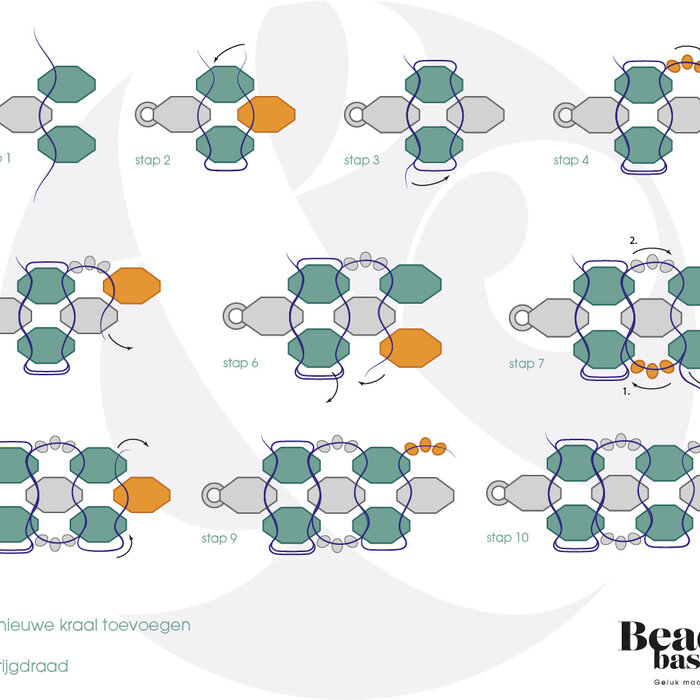 Bracelet with Super duo beads and Seed beads Inspi533