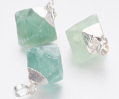 Natural Fluorite Gemstone Charm 34~41x30~36x30~36mm