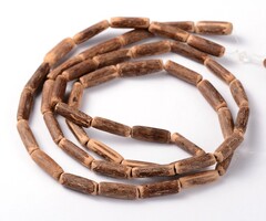 Streng 48 stuks Natuurlijke Tube Kokos Kralen Camel 4x14-19mm