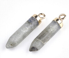 Natural Labradoriet Edelsteen Bedel Bullet 24~25x5.5~6x5.5~6mm