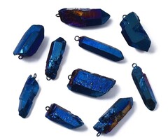 Natural Plated Quartz bedel Blauw 24~36x7~16x6~11mm