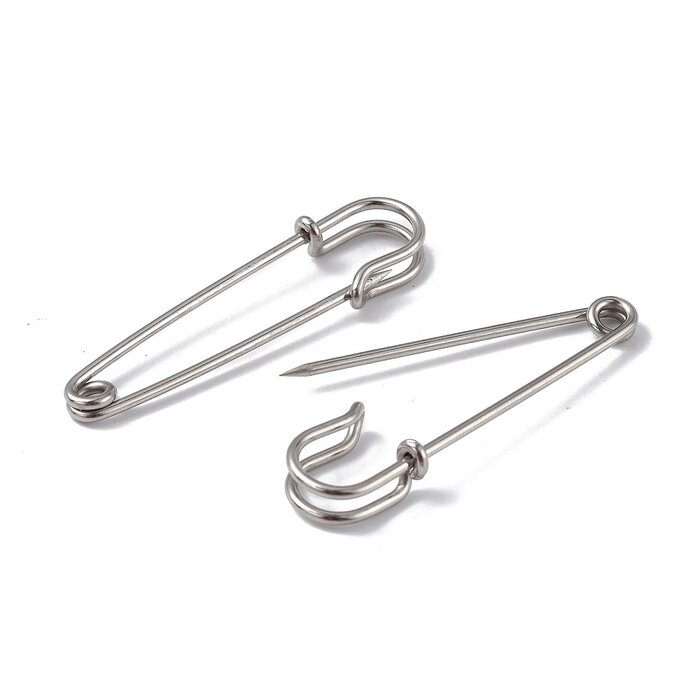 Stainless Steel Broche Clip Speld Zilver 50.5x14x5.5mm