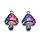 Stainless Steel Mushroom Charm Rainbow 23.5x15.5x4mm