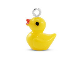 Resin Charm Duck Yellow 17x14mm