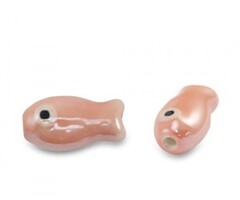 Keramiek Kraal Vis Roze 19x10mm