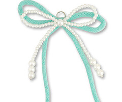 Statement Hanger Strik Mint Groen Wit 14x8.5cm