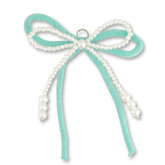 Statement Charm Bow Mint Green White 14x8.5cm