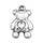Statement Charm Bear with Heart Silver 39.5x26.5mm