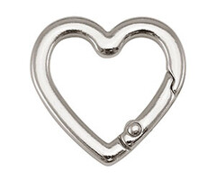 Key Ring Heart Silver 25x26x3.5mm