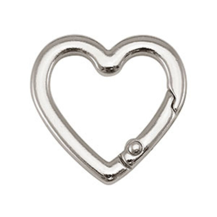 Key Ring Heart Silver 25x26x3.5mm