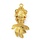 Fish with Zirconia charm Gold Plated 27x15x10.5mm