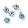 Boze oog / Evil eye Lampwork Bedel Blauw 10x6.5x3mm