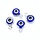 Boze oog / Evil eye Lampwork Bedel Donker Blauw 10x6.5x3mm