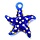 Starfish Glass Lampwork charm Blue Yellow 34~40x31~36.5x6~9mm