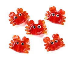 Krab Lampwork Glas kraal 17~18.5x23~24.5x7~8.5mm