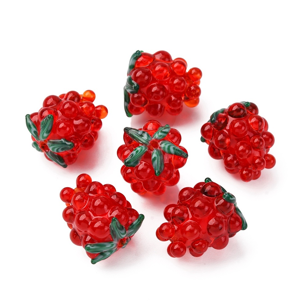 Framboos Fruit Lampwork Glas kraal 14x12mm