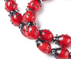 Lieveheersbeestje Lampwork Glas kraal 12~14x9~10x5~6mm