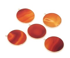Natural Carneool Edelsteen bedel 32~34x28.5~31x2mm